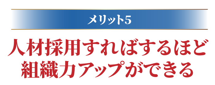 人材採用すればするほど組織力アップができる